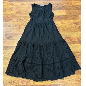 Treasure & Bond Women's Black Lace Cotton Sundress - Size Small Nordstom Style